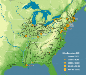 US Railroad map, 1861 