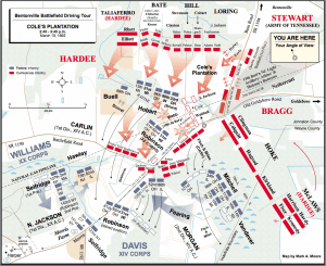 Battle of Bentonville map, mid-day 19 March