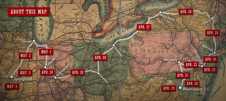 Lincoln Funeral Train Map